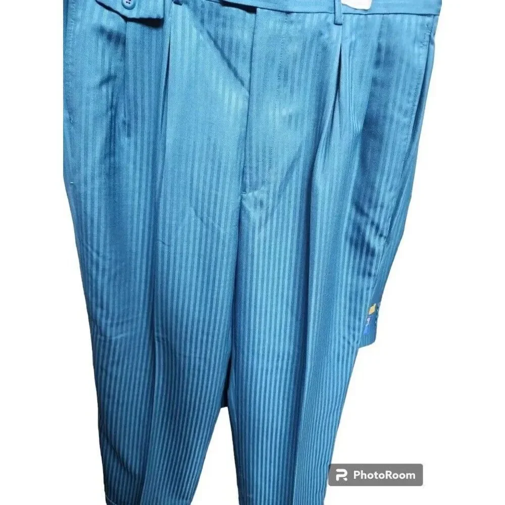 Ferera Teal Green 3 Piece Suit Mens Size 42L NEW Dapper Gentleman